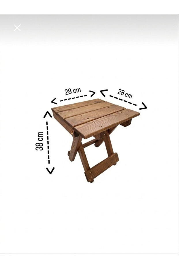 Boyalı Katlanır Tabure - (38CM YÜKSEKLİK)