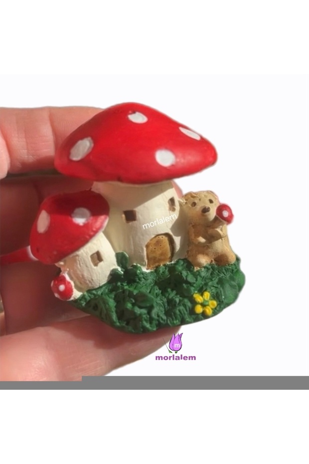 Kirpili Double Smurfs Mushroom House 5cm Mushroom Silicone Mold K-1553, Scented Stone Soap Plaster Candle Mold