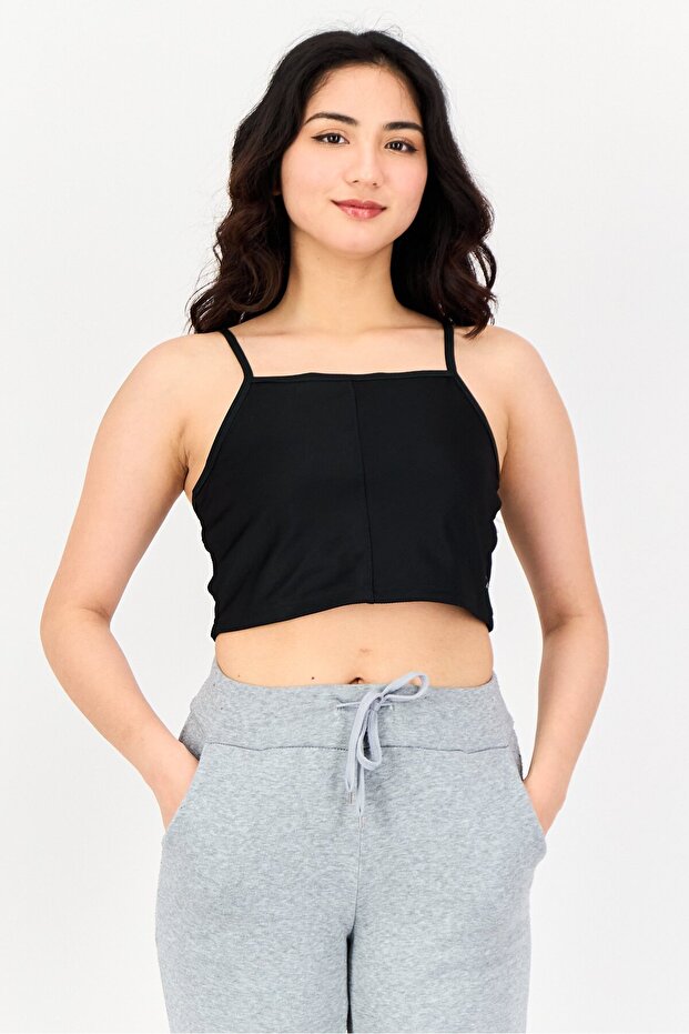 Women Sportswear Fit Sleeveless Training Cropped Top, Black
