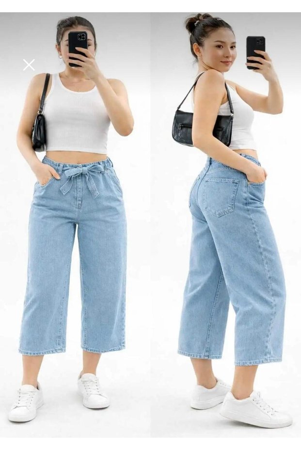 Women's Oversized Trend Wide Leg Jeans (Denim) Shorts - the Trend of the Summer