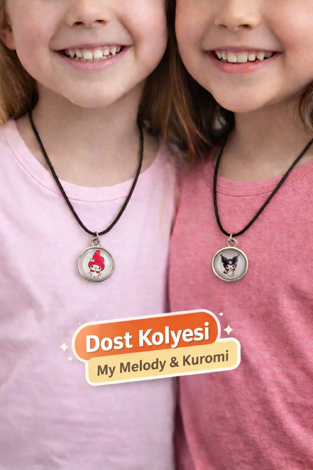 My Melodi and Kuromi 2-Piece Friendship Necklace Valentine's Day Gift