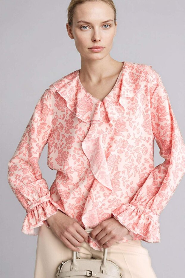 Patterned Long Sleeve Blouse G8784Ax26Sm - 6