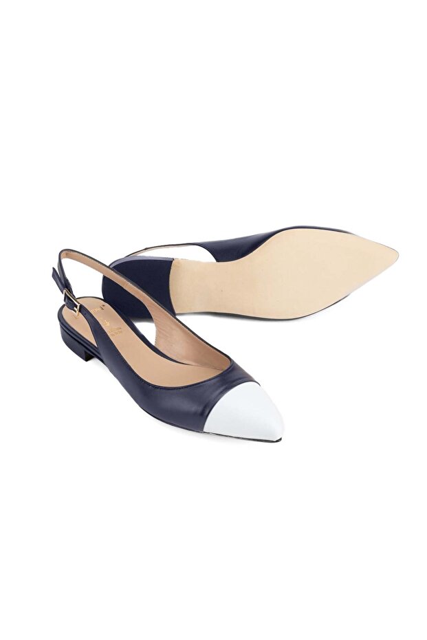 Luca Grossi Navy Blue Women's Ballerinas