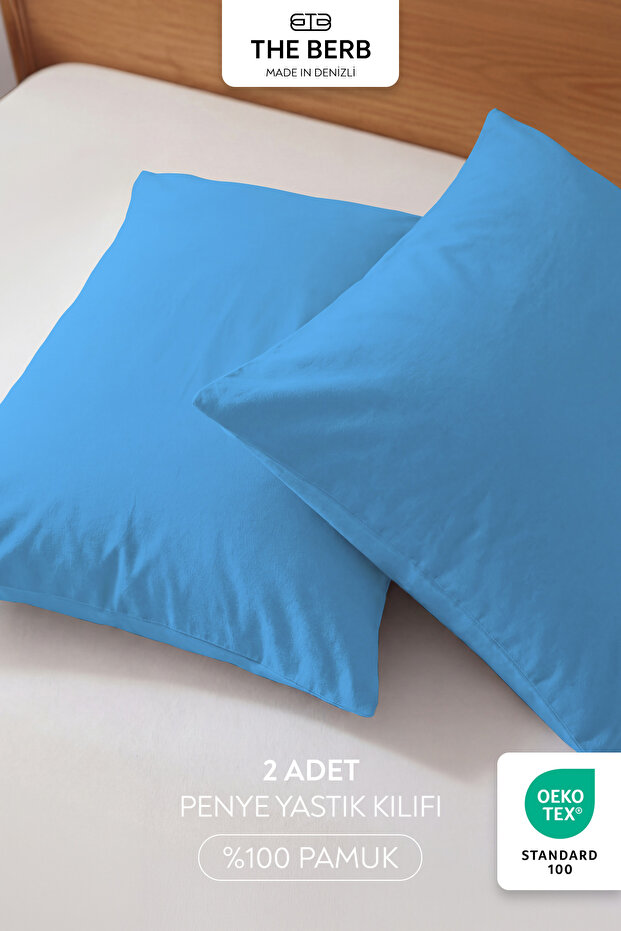 | Set of 2 Combed Cotton Pillowcases | 100% Cotton | 50 X 70 cm | Zippered