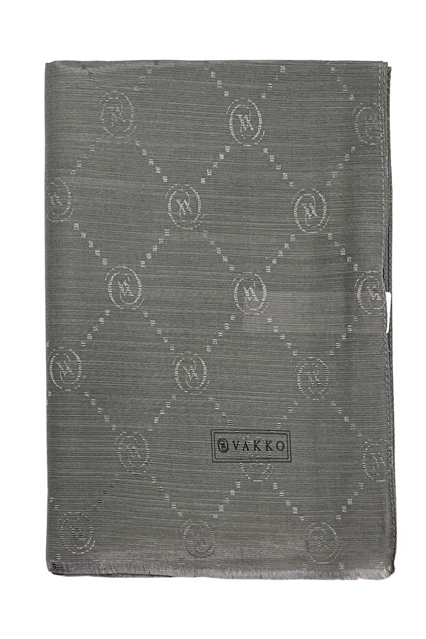 Cotton Silk Shawl - Monogram - Smoke