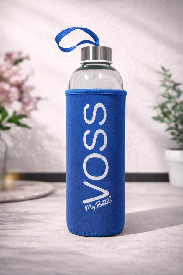 Borosilikat MAVİ Kılıflı Matara Cam Suluk 500ml Cam Su Sişesi 0,5lt - 1