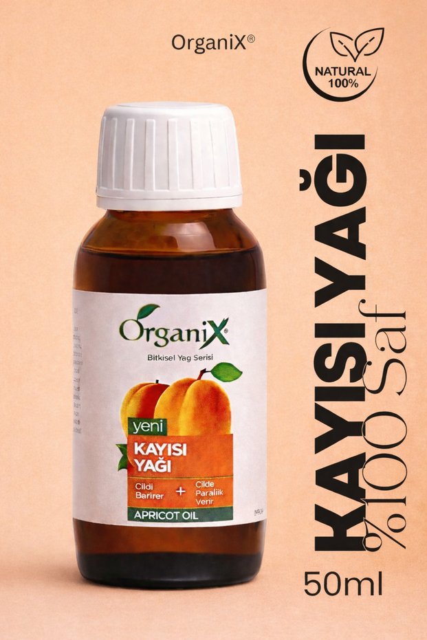 Apricot Oil Cold Pressed 50 ml - 100% Natural Moisturizer, Face Body Hair Care Oil, Vitamin a and E