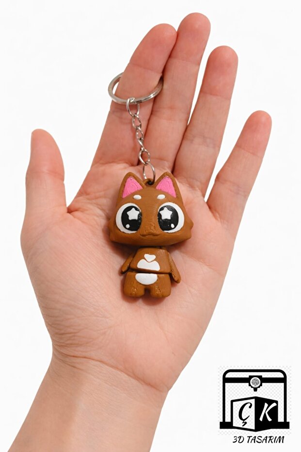 Cat with Star Eyes Keychain