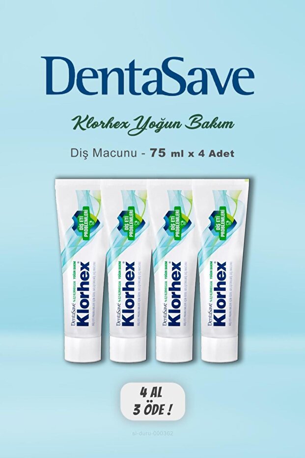 DentaSave Klorhex 75 مل - اشتري 4 وادفع 3 معجون أسنان