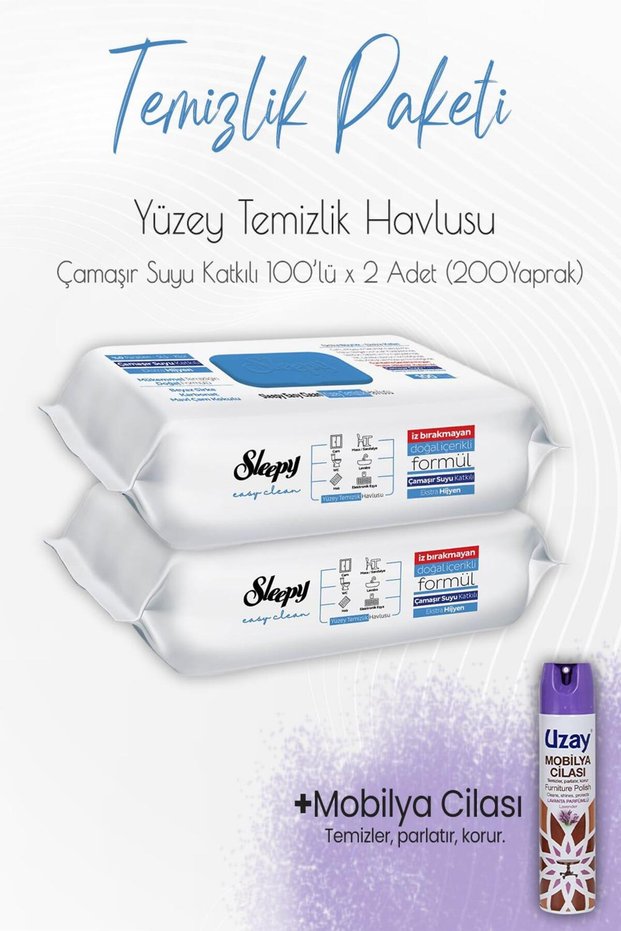 Düvenci Cleaning Package 8 (Bleach Cleaning Towel 200 sheets and Furniture Polish)