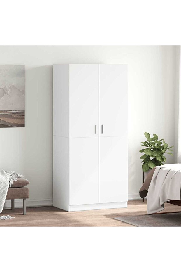 Wardrobe White 80x52x180 cm Engineered Wood