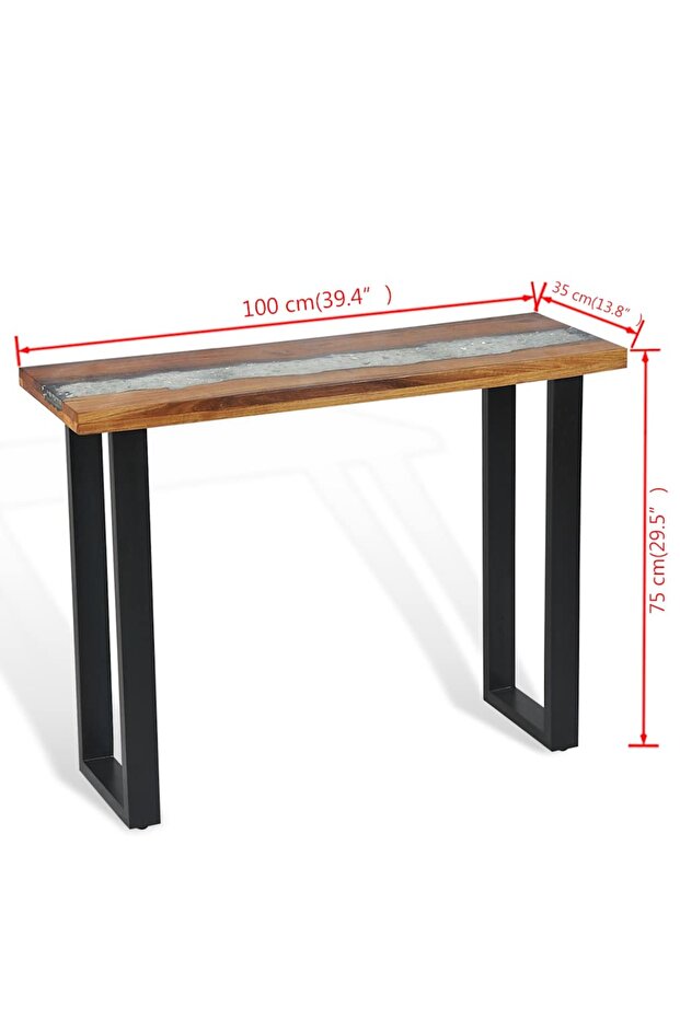 Console Table Teak 100x35x75 cm - 3