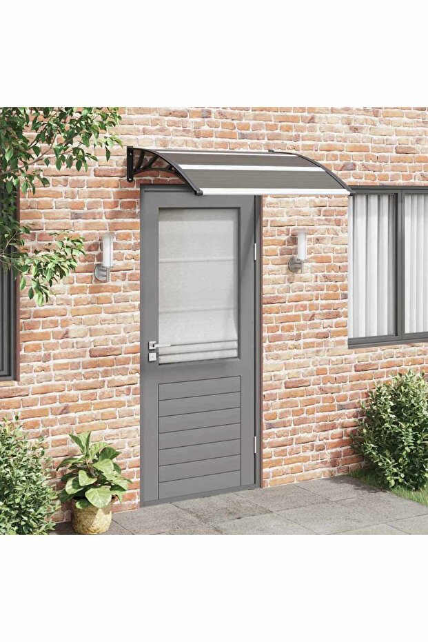 Door Canopy Black 120x100 cm PC