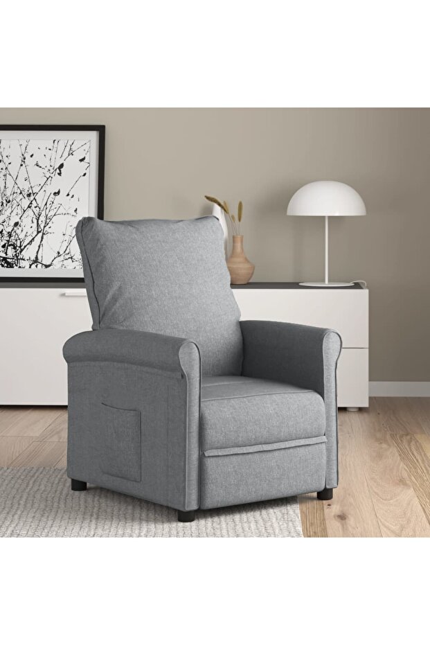 Recliner Chair Light Grey Fabric