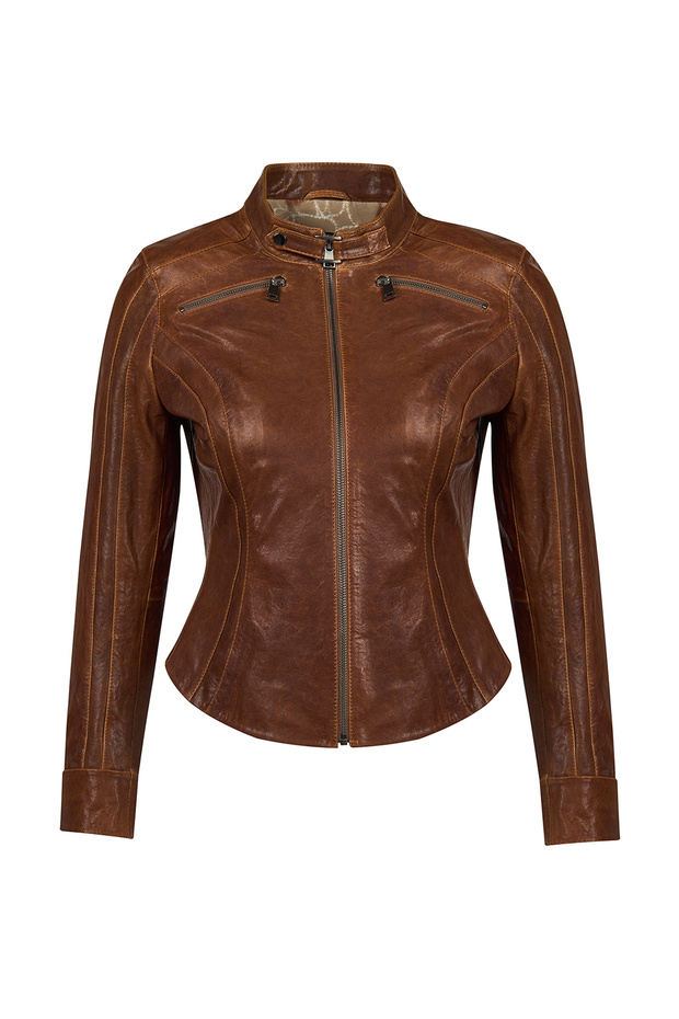 Brazil Women's Viski Judge Collar Short Leather Jacket 25Wgd5303Vd