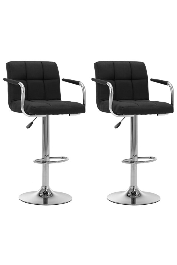 Bar Stools 2 pcs Black Fabric
