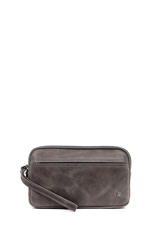 Men's Gray Leather Mini Handbag 25Sbd3534Cr