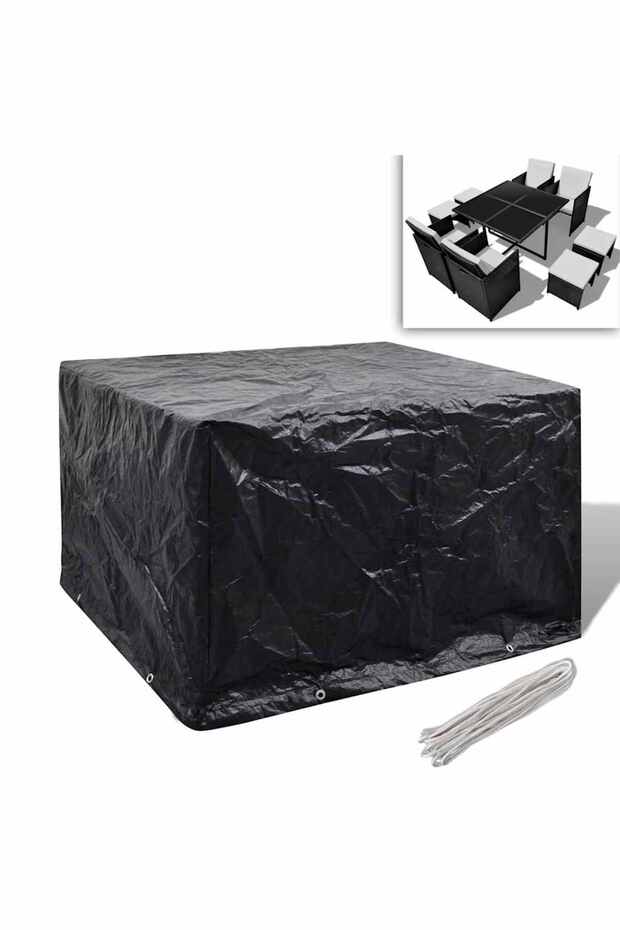Garden Furniture Cover 4 Person Poly Rattan Set 8 Eyelets 113 x 113cm