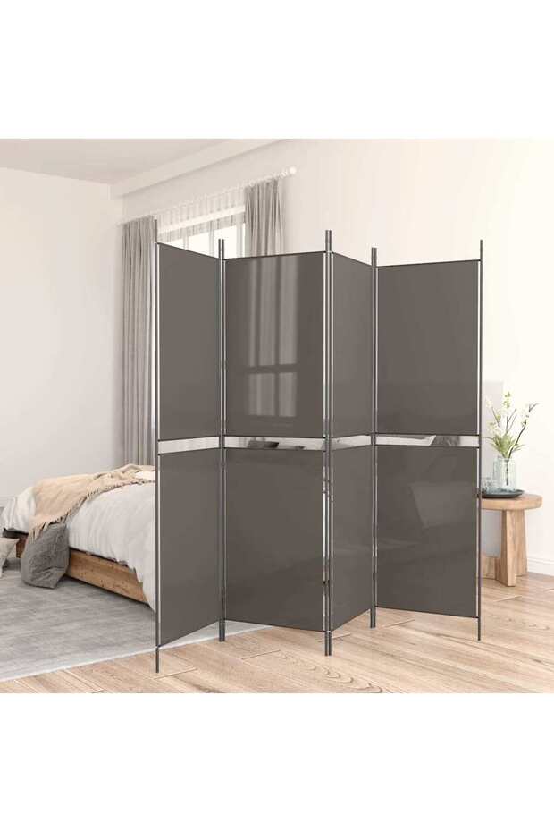 4-Panel Room Divider Anthracite 200x220 cm Fabric