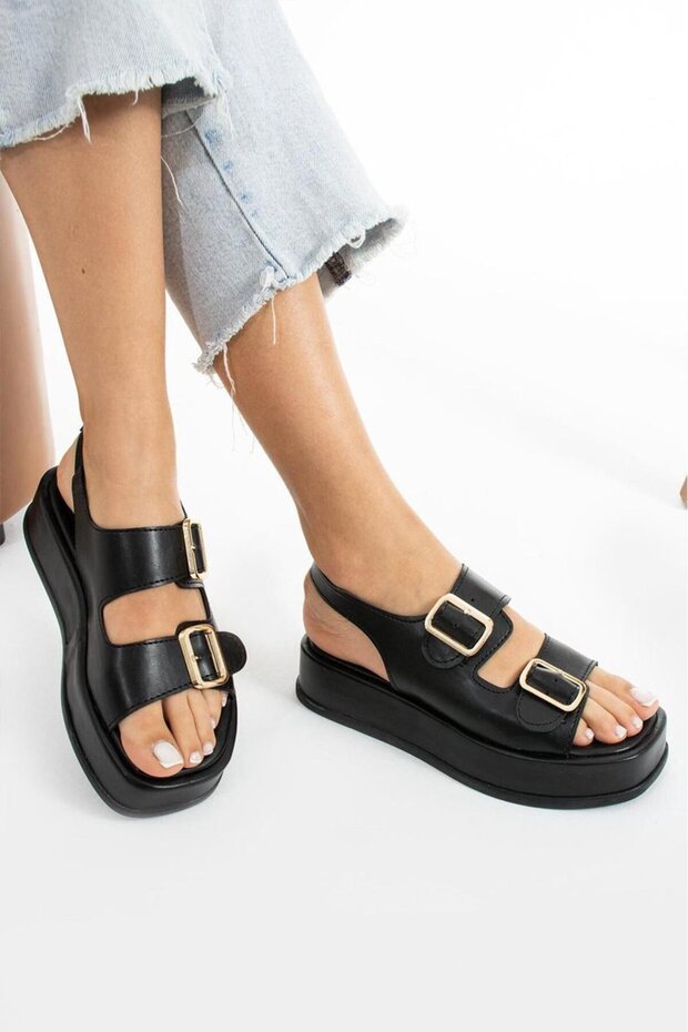 Hco Women's Sandals - Buckle and Comfortable Flat Design