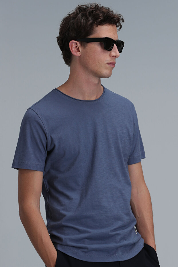 Junya Erkek Basic Tişört Gece Mavisi - 5
