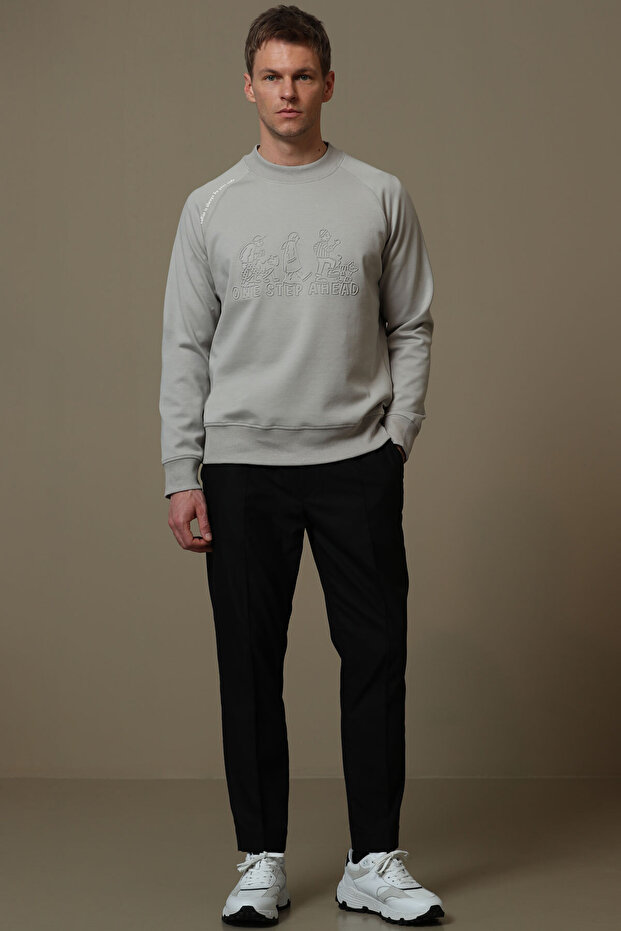 Bert Erkek Sweatshirt Bej - 2