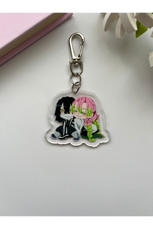 Demon Slayer Mitsuri and Obanai Anime Keychain - Bag Ornament