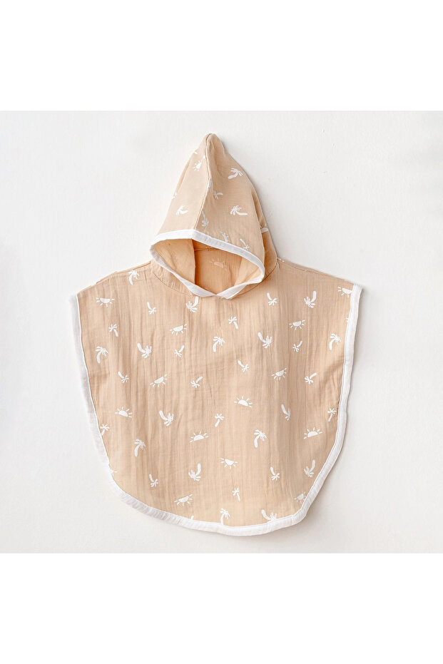 Ac24511 Muslin Smil All Day Baby Poncho Beige