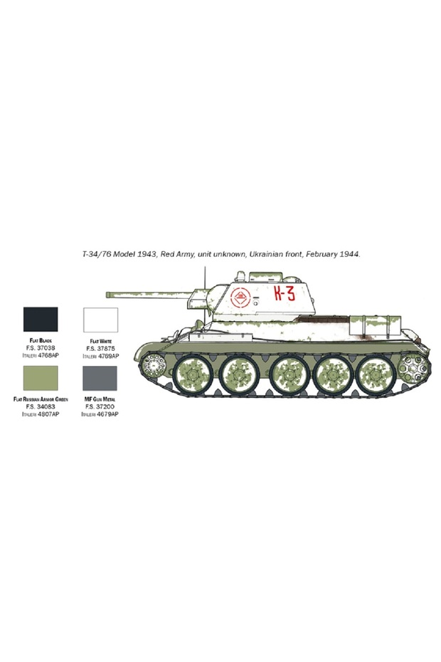 7078 T-34/76 Model 1943 1:72 military model kit to build + 14 years - 4