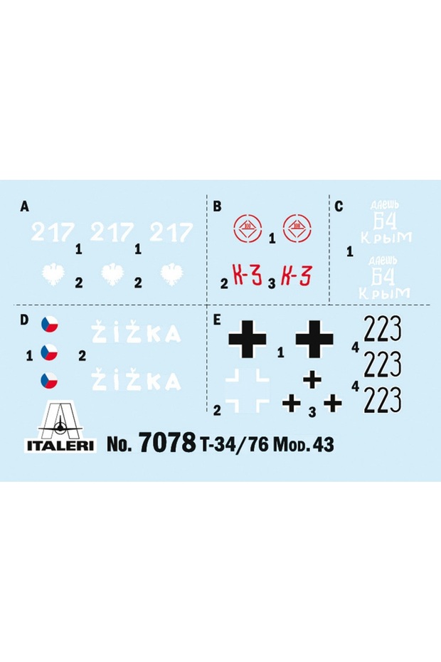 7078 T-34/76 Model 1943 1:72 military model kit to build + 14 years - 3