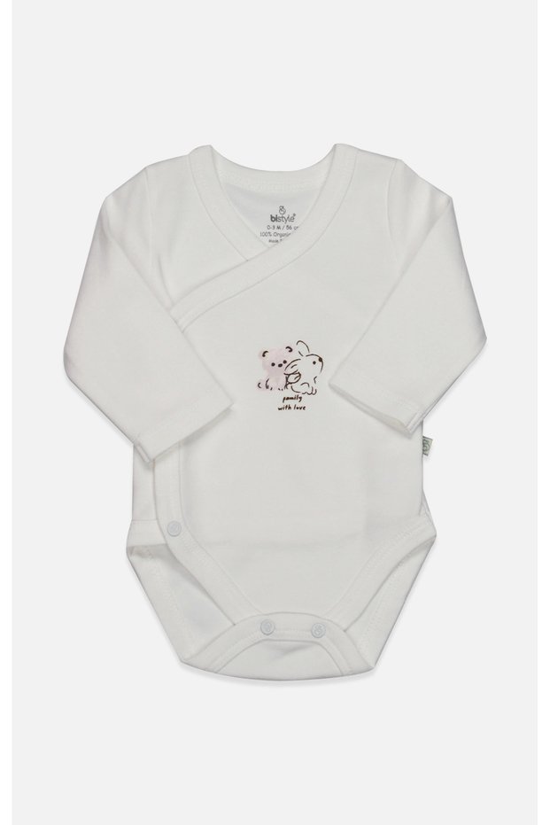 Double-Breasted Body Long Sleeve Love You Family 17146 Powder