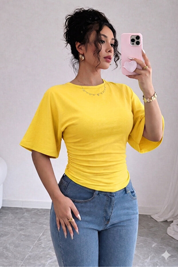 Women's Cotton Pack Soft Fabric Blouse Draped Stylish Daily Model (Not Cropped) 0080