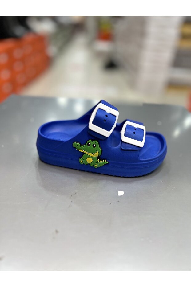 Unisex Double Buckle Printed Children's Slippers