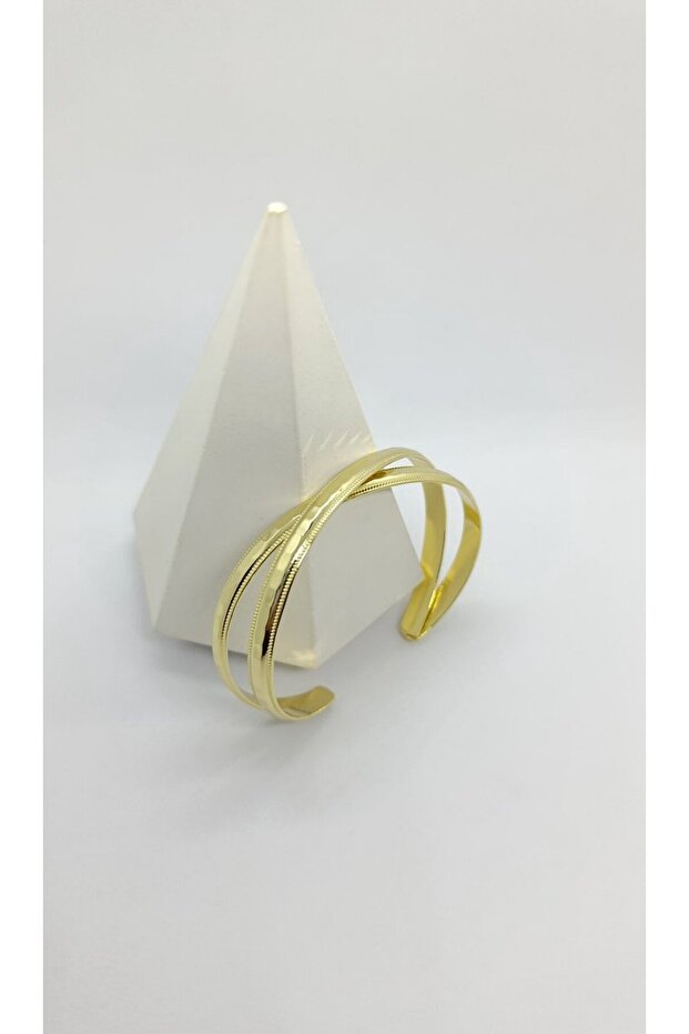 Aurora Double Strip Gold Cuff Bracelet
