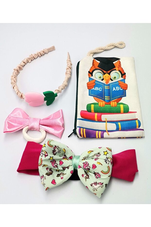 Colorful Patterned Crown Buckle Bandana Set