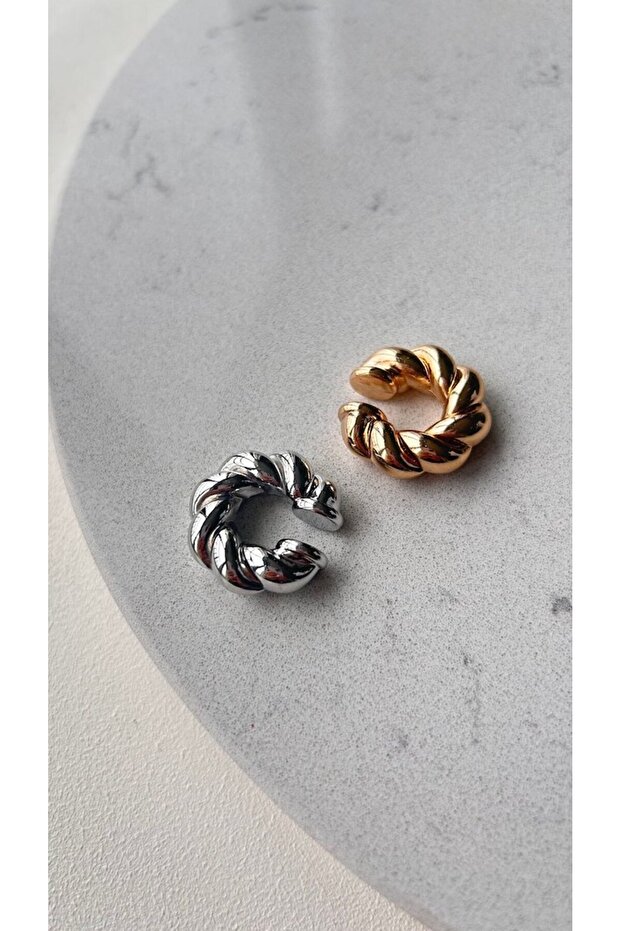 Earcuff cartilage earring gold color