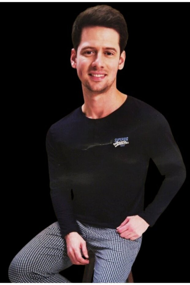 Navy blue men's pajama set size m