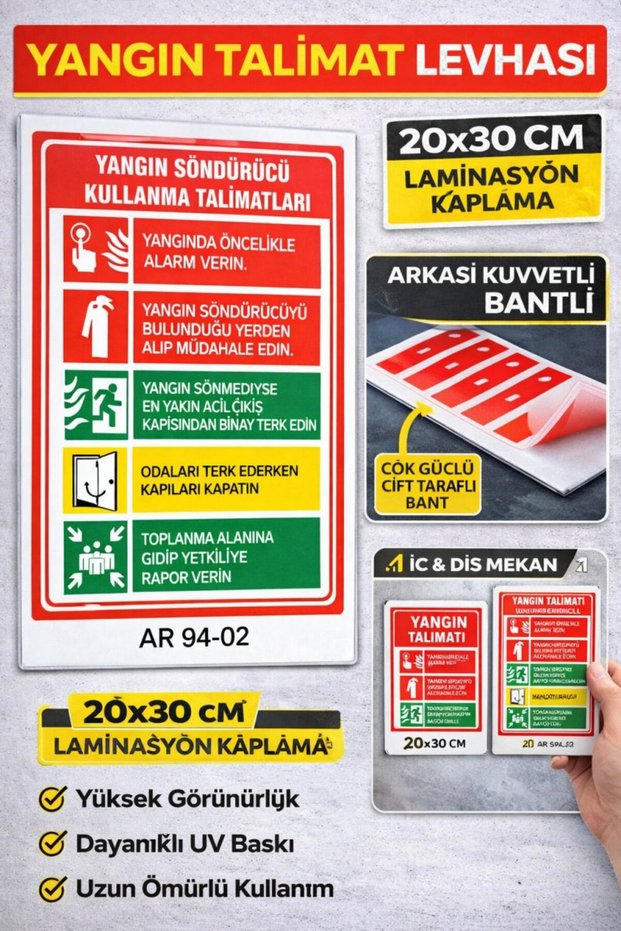 Fire Extinguisher Instructions for Use Workplace Safety Warning Sign 2 1Pcs Pvc 21 X 29cm