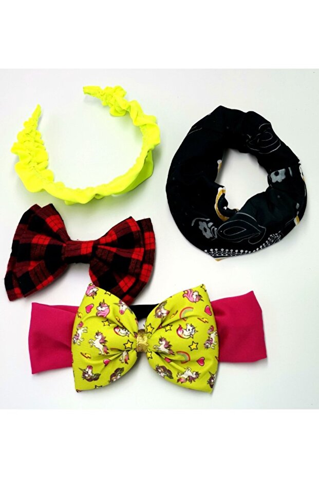 Colorful Patterned Crown Buckle Bandana Set