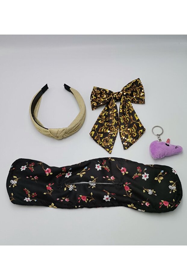 Colorful Patterned Crown Buckle Bandana Set