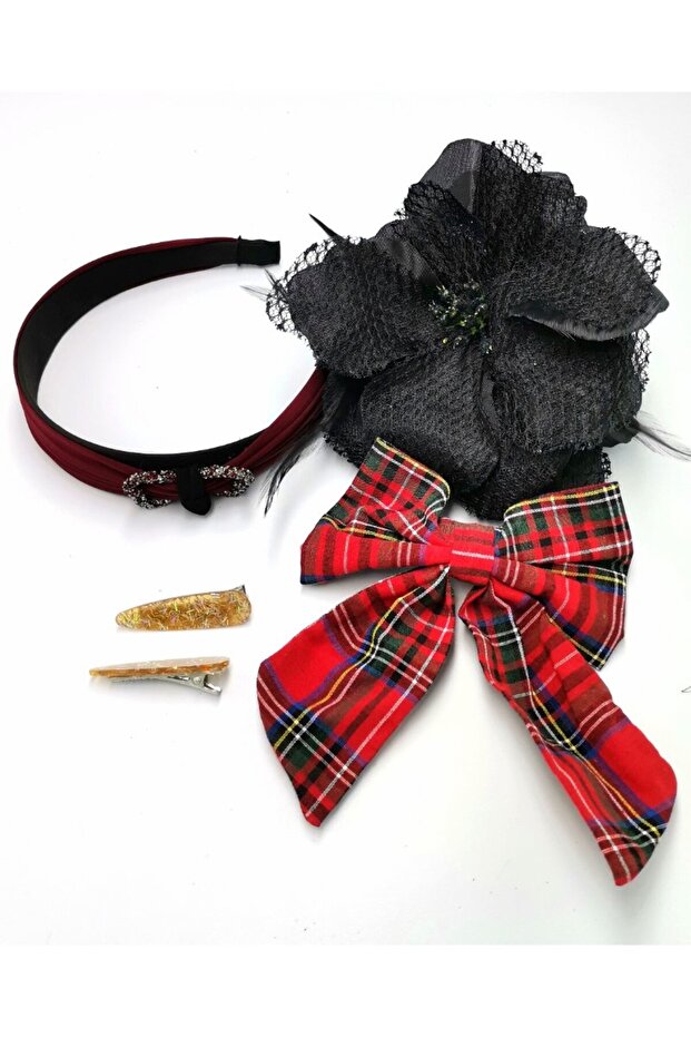Colorful Patterned Crown Buckle Bandana Set
