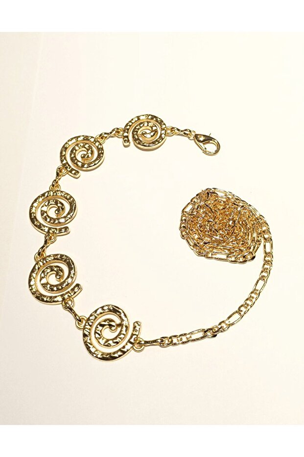 Yellow Color Gold Look Figured Waist Chain