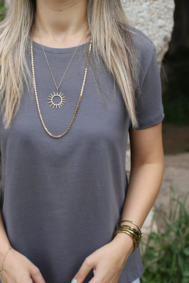 Smoked Oval Basic Crew Neck - 3