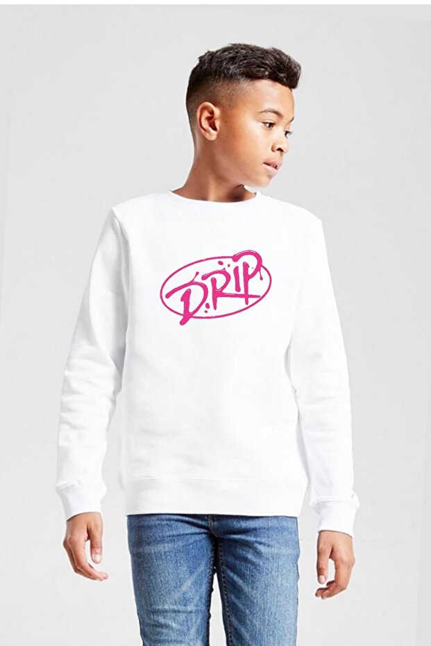 سويت شيرت أبيض للأطفال من Babymonster Drip 2ip