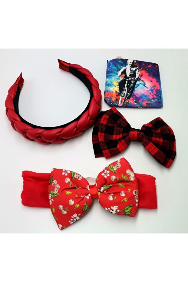 Colorful Patterned Crown Buckle Bandana Set