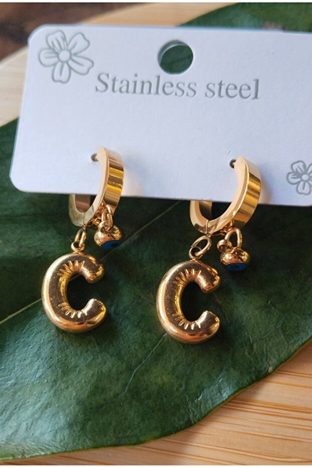 Gold Color Letter C Luxury Flashy Clip Earrings
