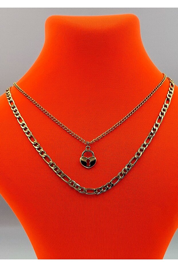 Gold Color Chain Figured Tarnish-Resistant Special Design Necklace