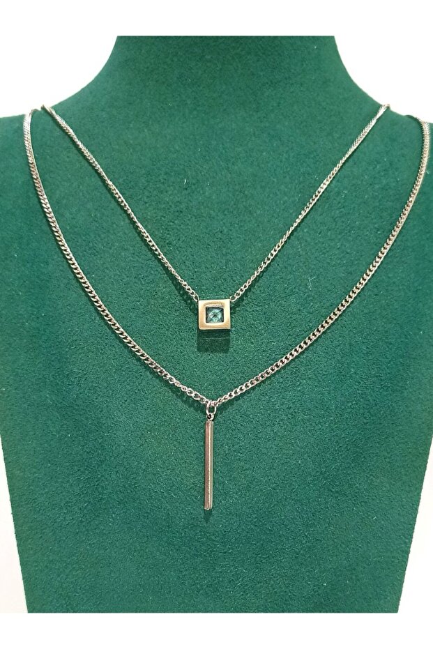 Silver Color Luxury Figured Flashy Necklace
