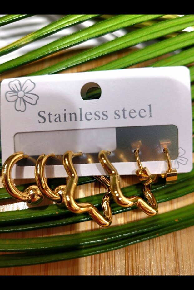 Showy 6-Piece Non-Tarnish Steel Earrings with Multiple Luxurious Figures