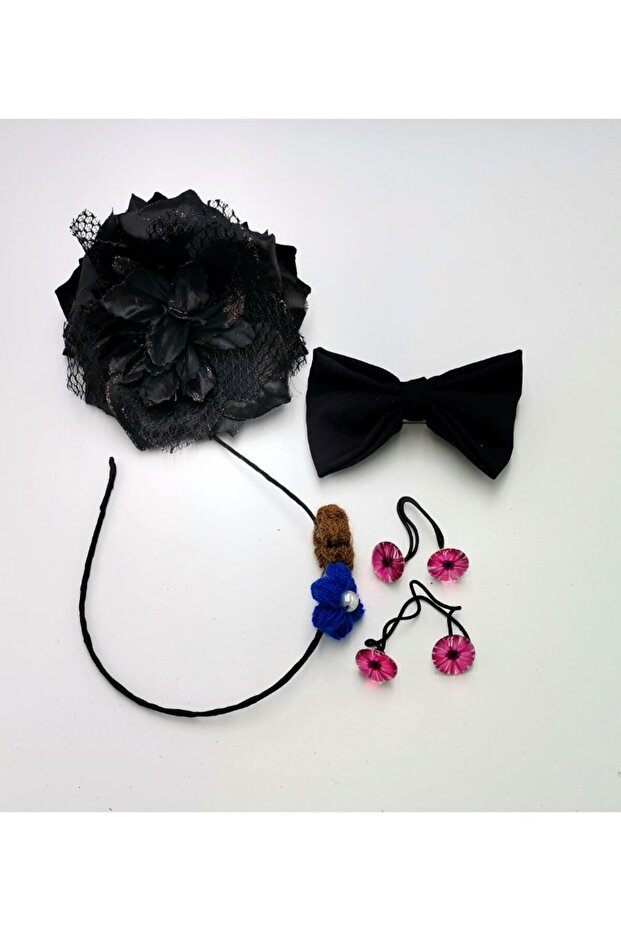 Colorful Patterned Crown Buckle Bandana Set